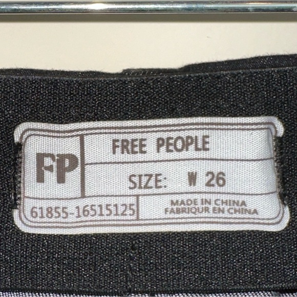 Free People Jeans Womens 26 Black Pull On Kick Flare Bell Bottoms Denim Stretch - Picture 2 of 8